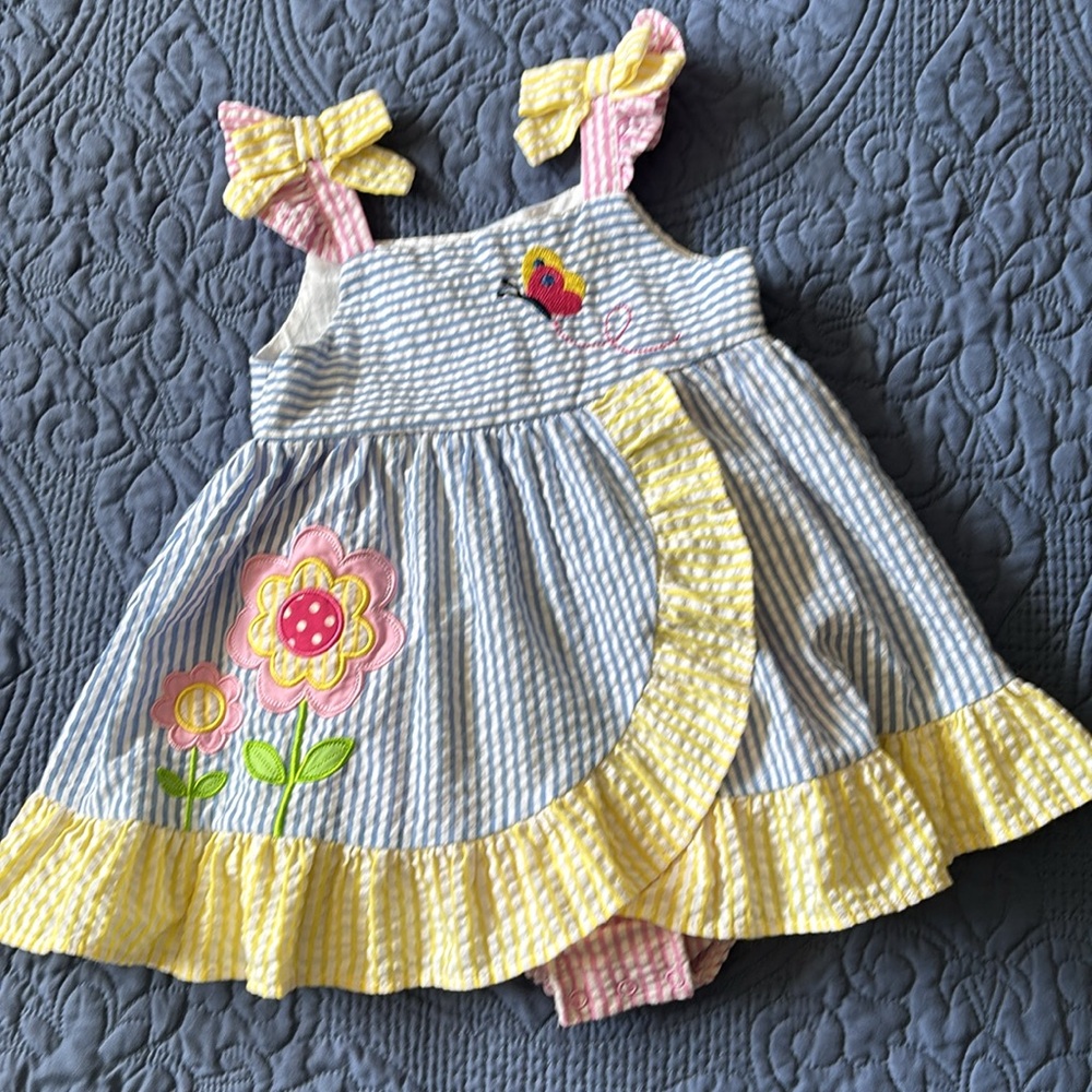 🌼BLUEBERI BOULEVARD TODDLER GIRLS SUNDRESS AND HAT - Picture 2 of 8